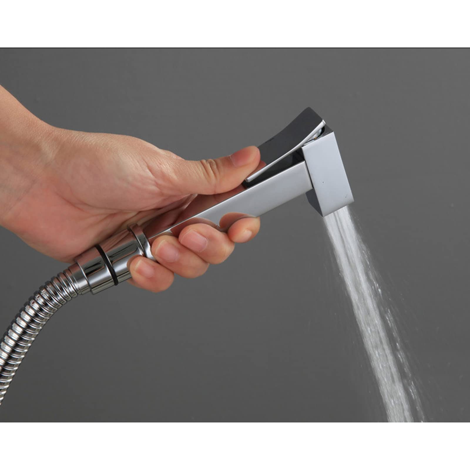 Rociador de mano de latón for inodoro Rociador de pañales de tela for bebés cromado for agua fría y caliente Grifo portátil con manguera for lavado femenino, lavado de mascotas, fácil de instalar