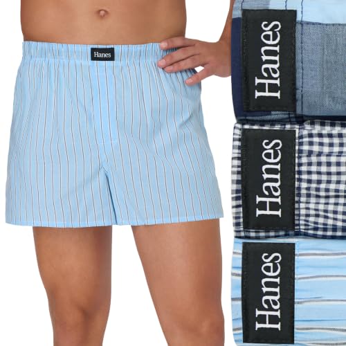 Hanes Ultimate Men's Underwear Boxers, Originals Ultimate Cotton-Stretch Woven Moisture-Wicking Multipack Boxer - image 6