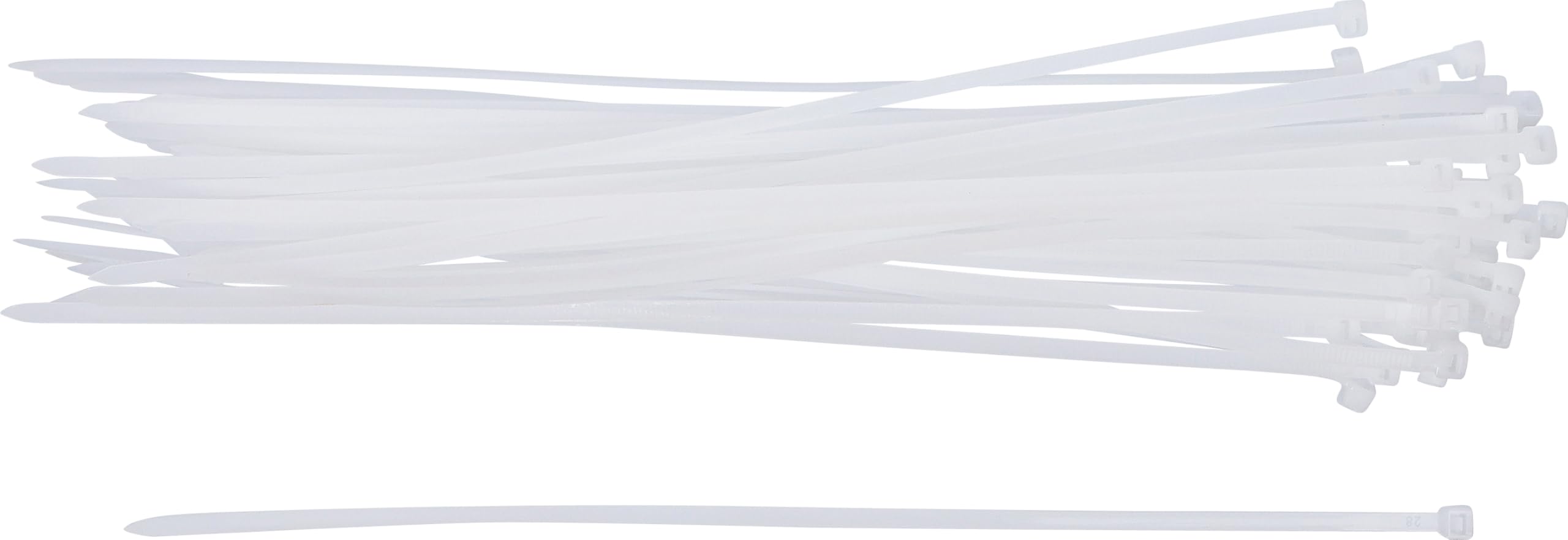 BGS Diy 80772 | Assortimento fascette per cavi | bianche | 4,8 x 300 mm | 50 pz.