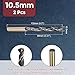 Kozelo 2pcs Drill Bit - [10.5mm Diameter] M2 High Speed Steel Twist Cutting Tool for Machining Hard Metal Woodworking Handicraft Use, 135° Cutting Angle Black & Gold
