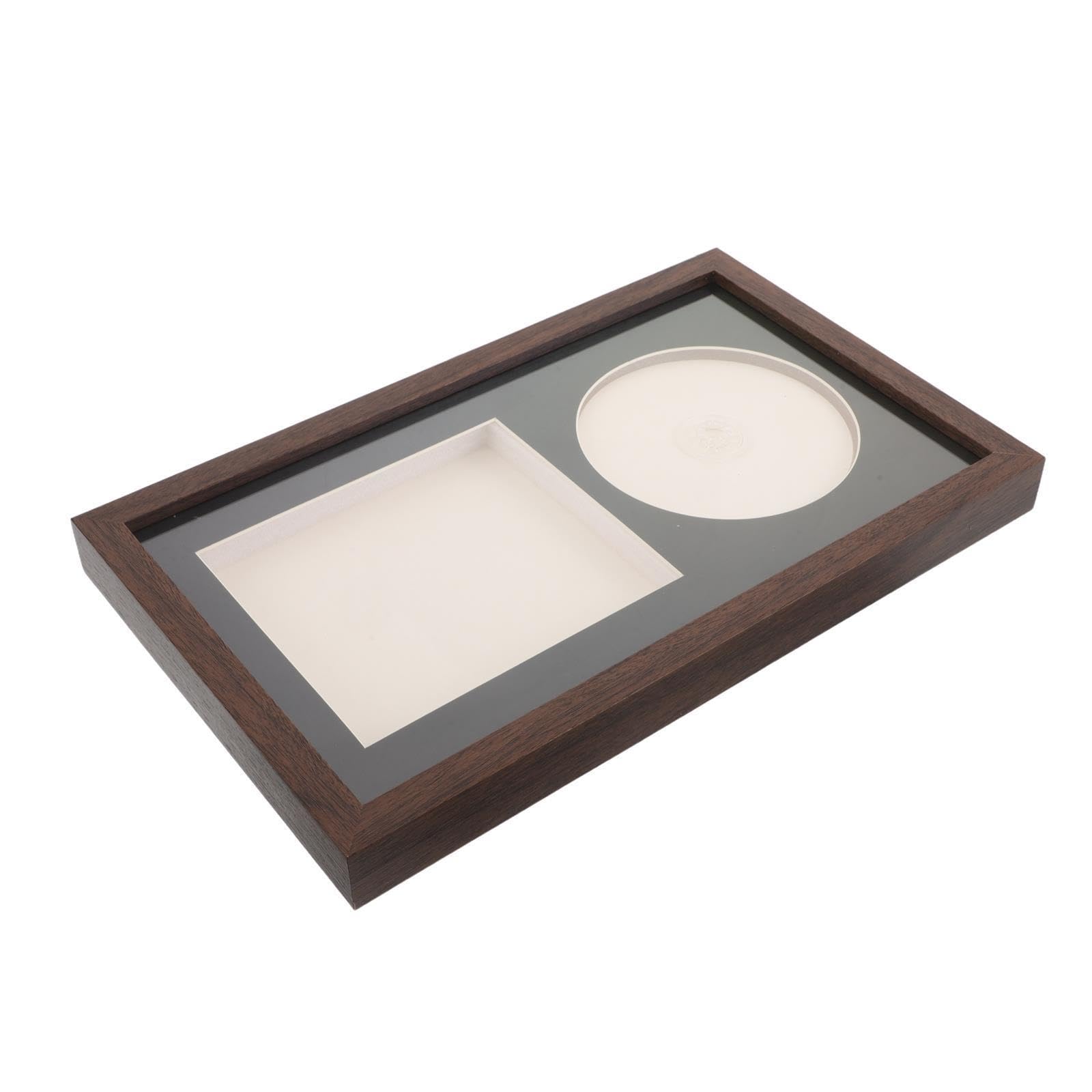 VILLCASE Cornice Espositore per Dischi in Vinile e CD Design 3d Cavo in Legno e Plastica, Supporto per Scaffale o Soggiorno, Protezione e Esposizione Completa per Album Musicali