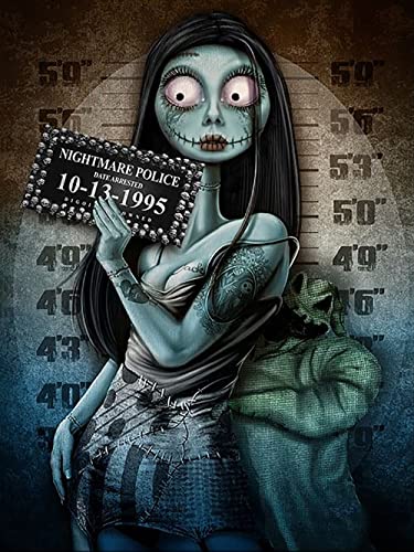 Diy 5D Diamond Painting Halloween By Number Kits For Adults And Kids, Nightmare Before Christmas Diamond Art Painting Kits Round Full Drill Arts Craft For Home Wall Art Decor 11.8X15.8 Inch -6 #TOP5