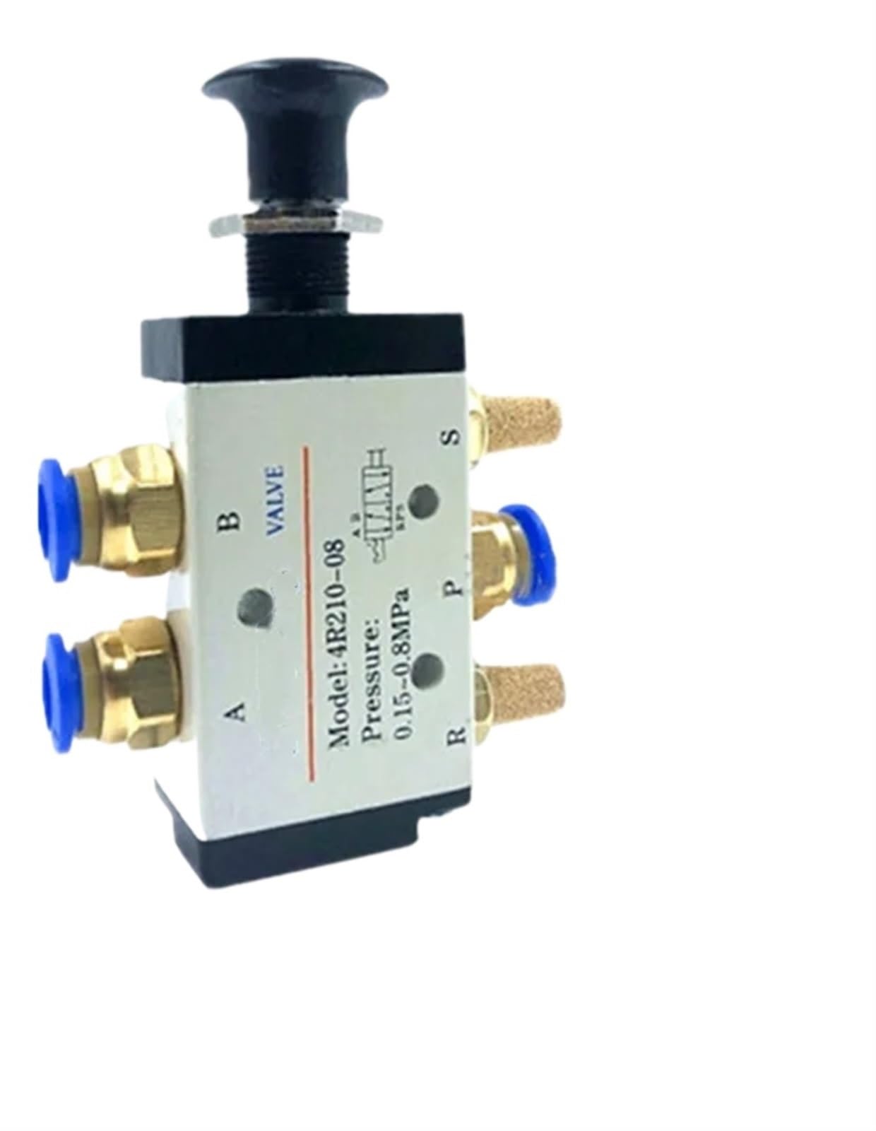 4R210-08 4H210-08 5/2 Vie valvola pneumatica Manuale con Leva azionata a Mano con silenziatore e Raccordo rapido Select(4R210-08,No Fittings)