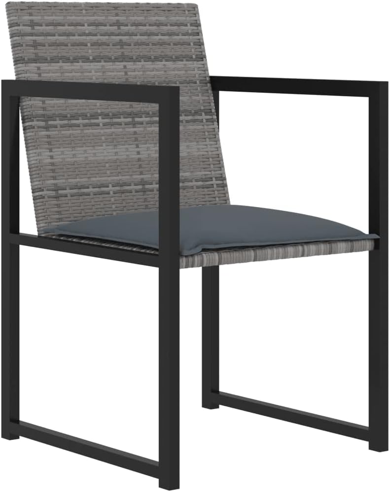 9 Piece Patio Dining Set with Cushions,Party Furniture,Afternoon Tea Suit,Backyard Decor,Backyard Furniture,Perfect for Patio, Garden, Porch,Family Room,Sitting Area, Poly Rattan Gray