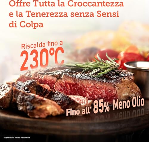 COSORI Friggitrice ad Aria 4,7L, 75-230°C, Air Fryer Silenzioso e Risparmio Energetico, 9 Preimpostazioni, Meno Olio&Senza Fumo, Ricettario Italiano, Lavabile in Lavastoviglie, Grigio, 1500W - 2