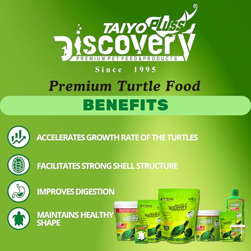 Image of Taiyo Pluss Discovery Turtle Food - 500 g Super Saver Refill Pouch (Improved Formula) | Complete Daily Nutrition Sticks with Spirulina & Vitamin C | Floating Sticks to Support Shell Strength & Growth