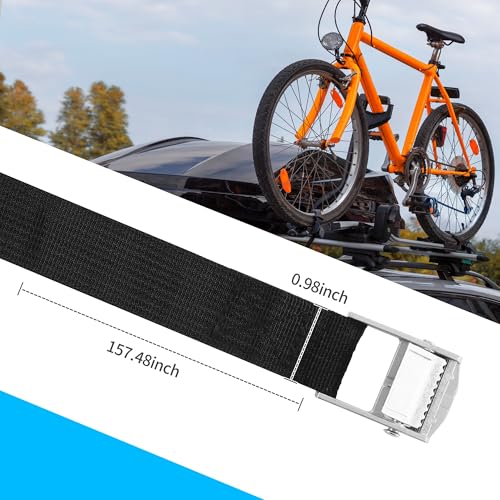 10 Stück Spanngurte, Zurrgurte 25mmx4m, Zurrgurt mit Klemmverschluss, Spanngurt Fahrrad, Spanngurt Schwarz Geeignet für Fahrräder, Motorräder, Gepäck, Load Capacity up to 250 kg, Gemäß DIN EN 12195-2