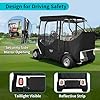 10L0L 2 Passenger Golf Cart Driving Enclosure for EZGO TXT and RXV Model, 4-Sided Clear Window 600D Rain Cover All Weather Windproof Waterproof