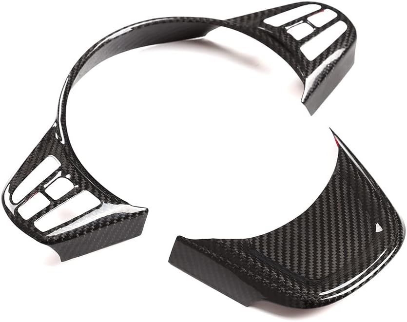 Fit for Toyota Supra GR A90 A91 MK5 2019-2024 Real Carbon Fiber Center Console Button Cover, Car Center Console Panel Protection Frame Molding Sticker Trim, 2PCS (Black)