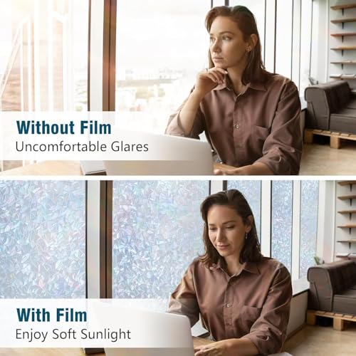 image for rabbitgoo Window Privacy Film Rainbow Film Decorative Window Sticker, 
