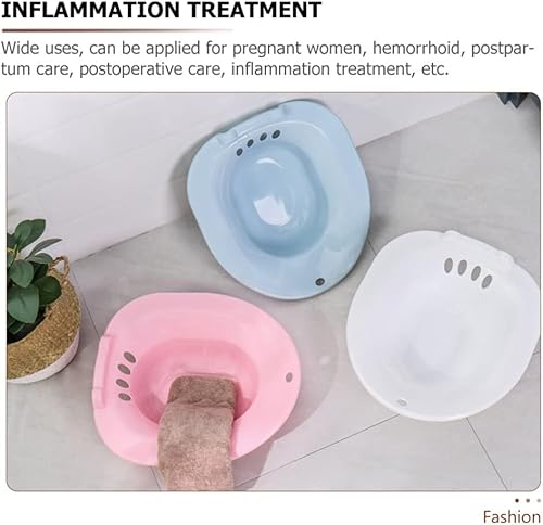 Miniatura 7 de Healvian Bañera para asiento de inodoro para hemorroides, remojo al vapor, cuidado posparto, bañera de cadera, tazón de baño de sal para remojar la