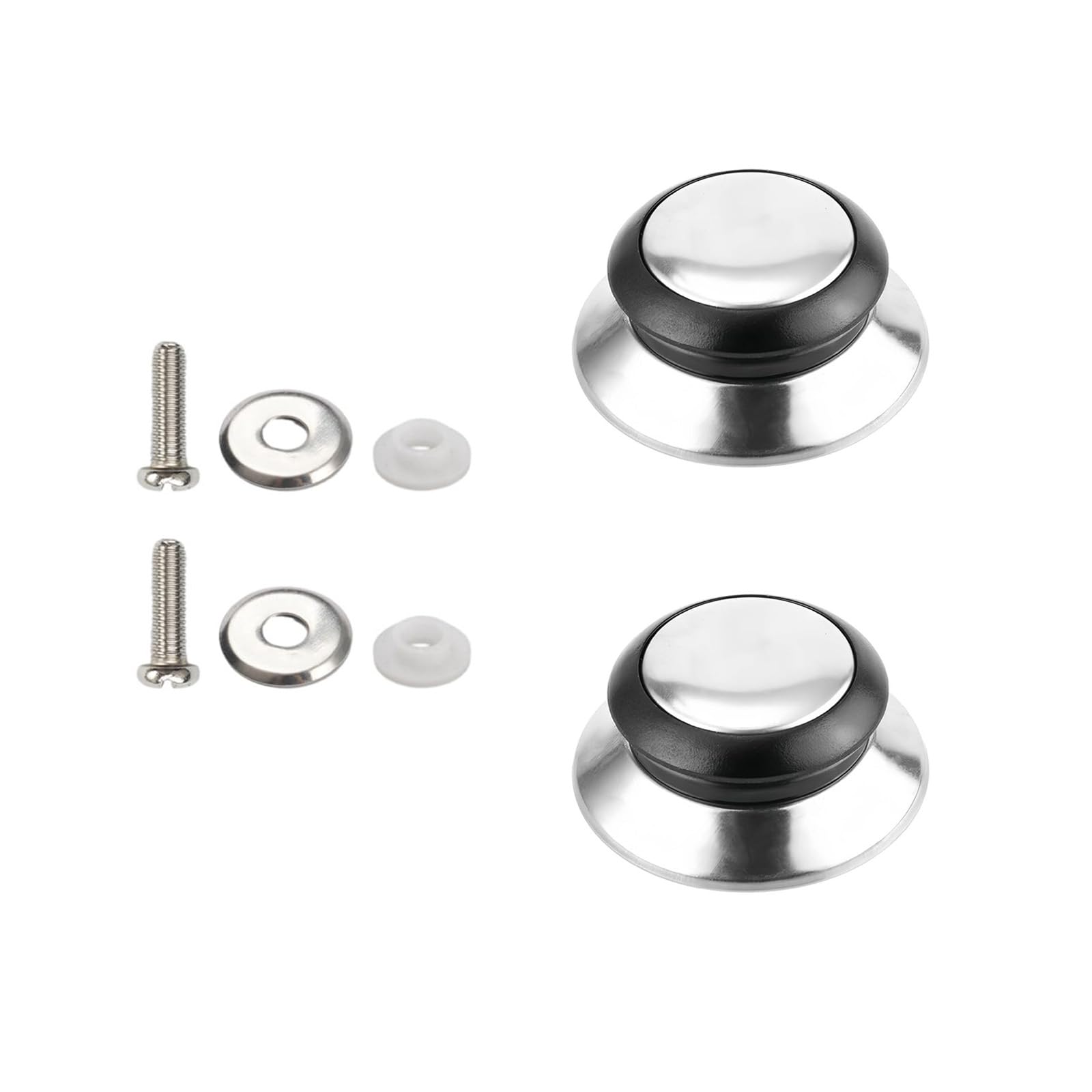 Of 2 Multipurpose Cookware Lid Knobs Sturdy Stainless Steel Pan Handle Suitable for Multiple Kitchen Pots Covers Easy Installion Lid Handle