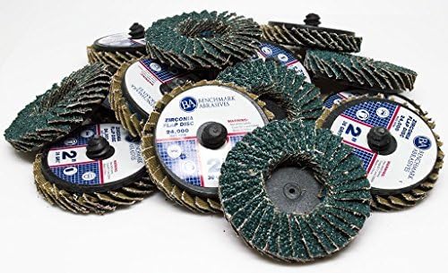 Benchmark Abrasives 2" Quick Change Roloc Zirconia Flap Discs - 10 Pack (60 Grit)