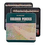 HUEEYES 48 Oil Based colored pencils for adults with Color Wheel, Water-Based Coating, Ideal for...