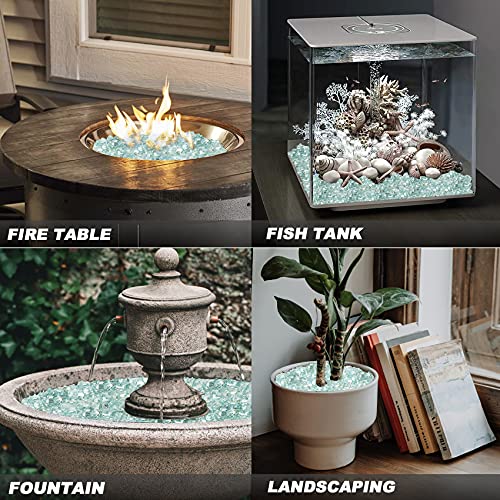 Skyflame 10-Pound Fire Glass Diamonds For Fire Pit Fireplace Landscaping, 1/2 Inch Reflective Glass Fire-Diamonds, Crystal Ice #TOP4