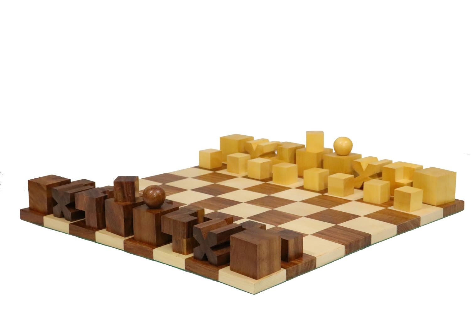 Schachfiguren, Bauhaus, Holz, 32 Figuren, 400g, 24 Monate Garantie