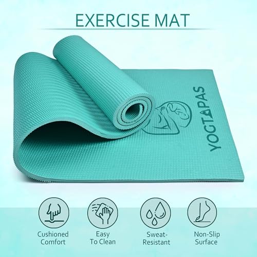 Image of YOGTAPAS EVA +TPE Prenatal Yoga Mat for Pregnant Women 8mm Thick Anti-Skid, Water /Dirt Proof, Lightweight Exercise Mat Home Exercise Fitness | Textured Surface | Color - Army Green | 2x6ft Size