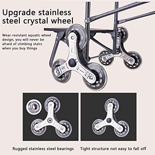 QJJML Klappbarer Einkaufswagen Mit Großer Kapazität Und Sitz,Arbeitssparender Einkaufswagen Zum Treppensteigen,Robuste… – Bild 3