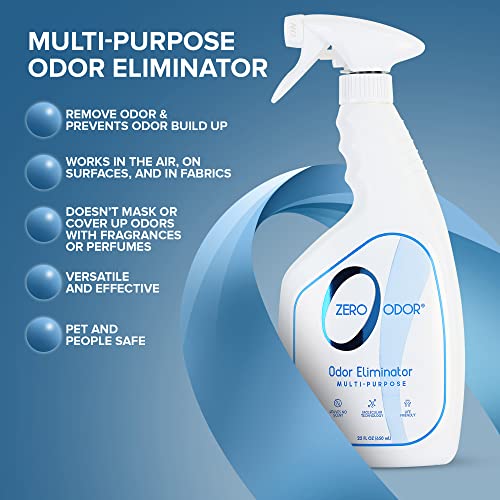 Image of Zero Odor - Multi-Purpose Strong Odor Eliminator for Home, Office, Car, Bathroom, Hotel, Room Deodorizer, and Odor Neutralizer, 22Oz (Pack of 2)