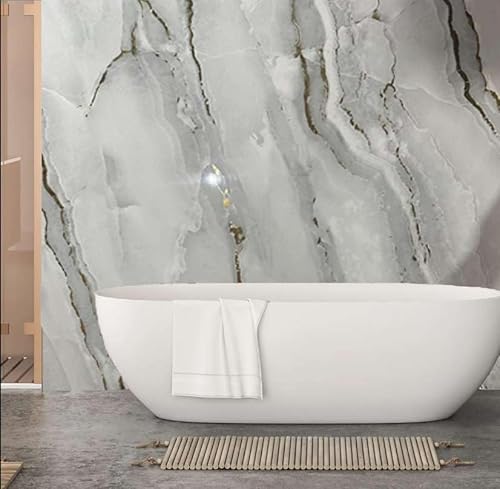 Grey Gold Marble Shower Panels 1m x 2400mm x 10mm Easy to Install PVC Made Wet Wall Panels