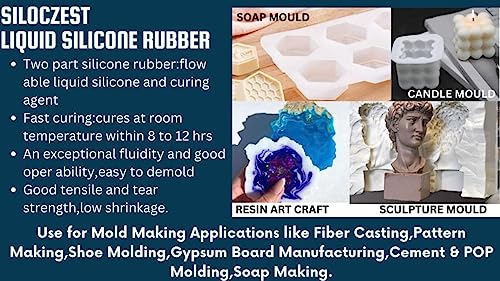 Image of LSR2 Liquid Silicone Rubber for Resin Art Craft, POP & Clay Mold Making Applications (LSR-220-FAST-500GRM)