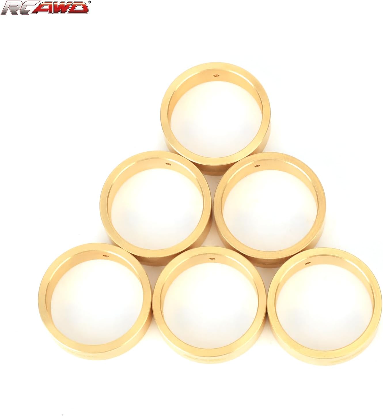 RCAWD 176 g Brass Weighted Arktos Wheel Rim Rings for Hobby Plus HB 1/18 CR-18P 6X6 Front Center Rear Upgrades Parts 6 pcs