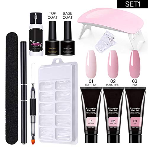 LEEDY Nagelverlängerung Gel Set, Nägel Polygel Nail Kit mit 3 Farbe Verlängerungskleber Polygel Set Starterset Gel… – Bild 4