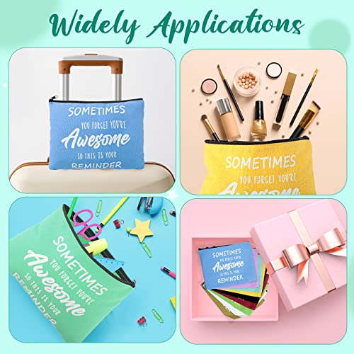 Kajaia 50 Pcs Inspirational Gifts Cosmetic Bags Thank You Appreciation Gift Canvas Makeup Bag Toiletry Bag with Zipper Motivational Quotes Purse for Girl Women Mom(6.7 x 9.1 Inch)4
