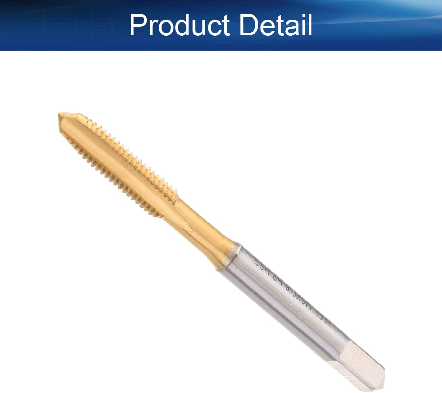 Auniwaig Machine Taps M5 Pitch Spiral Flute Tap Uncoated HSS for Tthreading Machine and Electric Drills 1PCS
