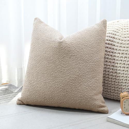 Artscope Pack of 1 Textured Boucle Cushion Covers Square Pillow Cases Cozy Soft Decorative Couch Pillow Covers for Chair Sofa Bedroom Living Room Home Decor 45x45cm - Image 4