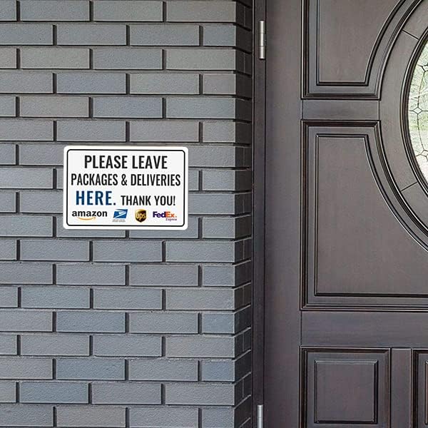 Bestylez Please Leave Packages Deliveries Here - Bestylez Delivery Sign for Outdoor Use 12" * 8" (154)