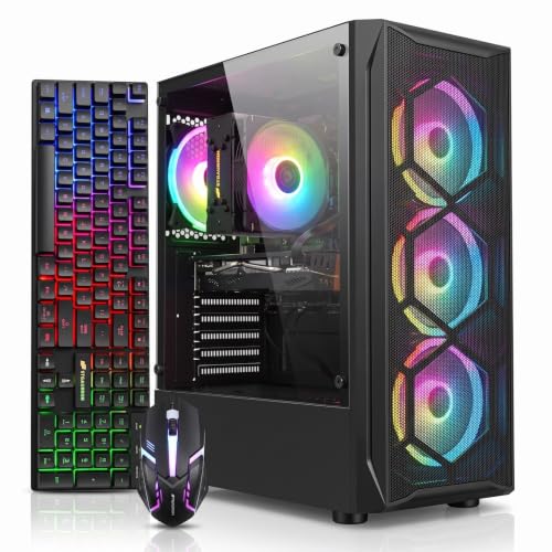 Image of STGAubron Gaming PC Desktop,Core I7-8700,RTX 2060 6G,16GB DDR4,512G SSD | Gaming Computer Tower for Streaming,Video Editing,Home,School,I7 up to 4.6GHz,ARGB Fan,WiFi 6,BT 5.2,4K DP,HDMI,Win11 Home