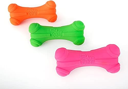 Hartz DuraPlay Bone - Juguete chirriante de látex para perro, grande, paquete de 3