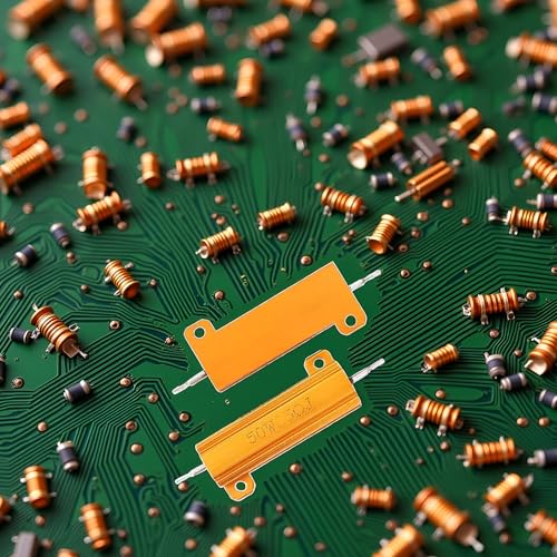 2Pcs Gold 50W Watt 7 Ohm 50W 7R Aluminum Housing Wirewound Resistor Passive Components