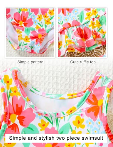Toddler Baby Girl Swimsuits Summer Sleeveless Bathing Suit Two Piece Swimwear Bikini Bottom Beach Outfits Set 6M-5T3