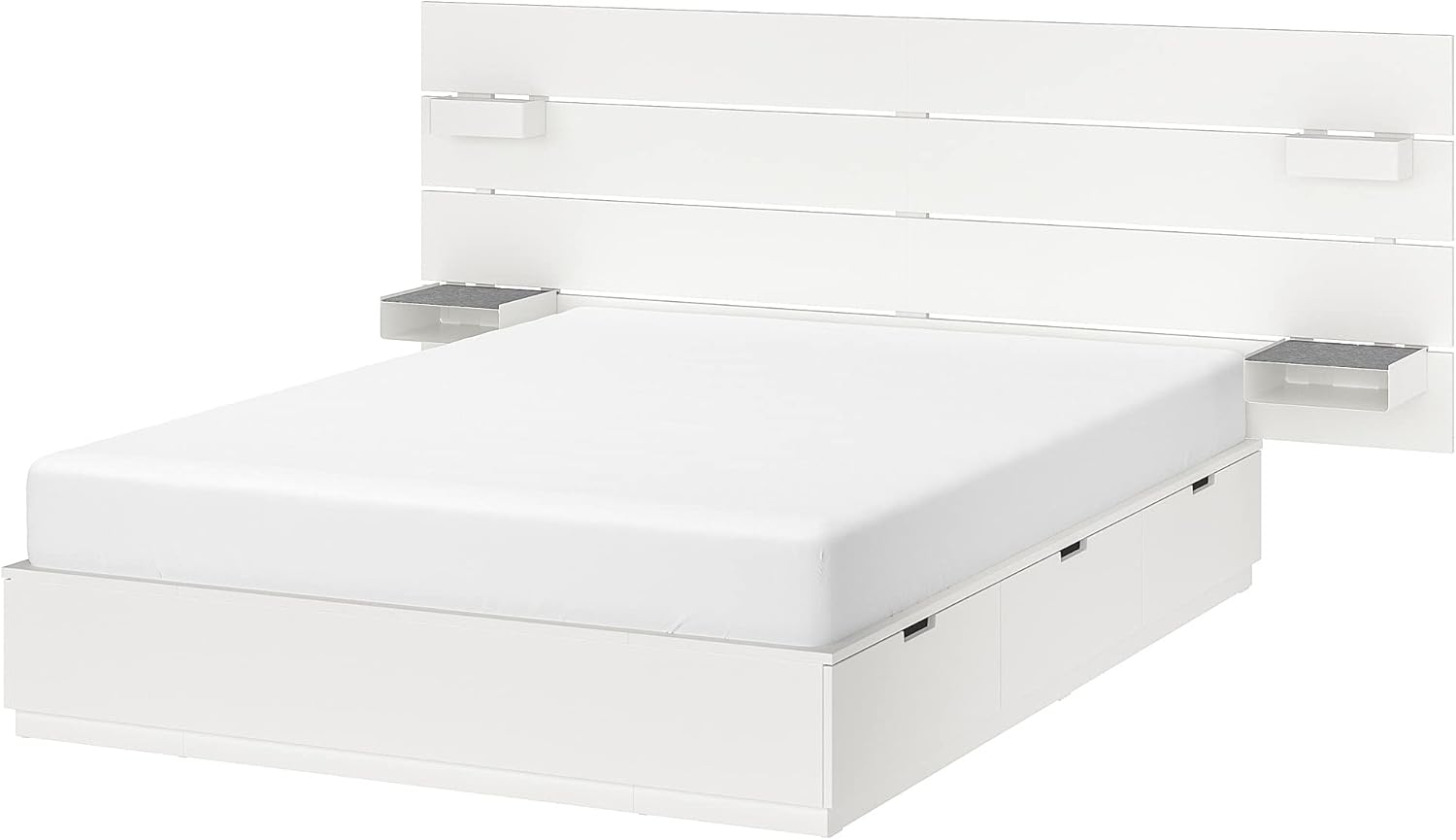Ikea NORDLI bed frame w storage and headboard, 160x200 cm, white Amazon.co.uk Home & Kitchen