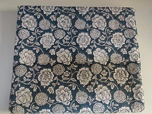 Image of Floral Printed Cotton Fabric Cloth Hand Block Print Fabric Women Material Running Jaipuri Hand Block Printed Women Dress Material Kurtis Natural 44 inch Inches Width 2.5 Meter (Pattern 11)