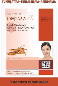 DERMAL Ar nd r c , Serinletici, S k la t r c  K rm z  Ginseng  zl  Kolajen Maske 23gr