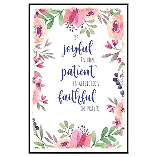 graman Kreativ plåtskylt 'Be Joyful in Hope Patient' blommig rolig nyhet metallskylt retro väggdekor för hem port trädgårdsbarer restauranger kaféer pubar klubbskylt gåva 20 x 30 cm plakat plåtskylt