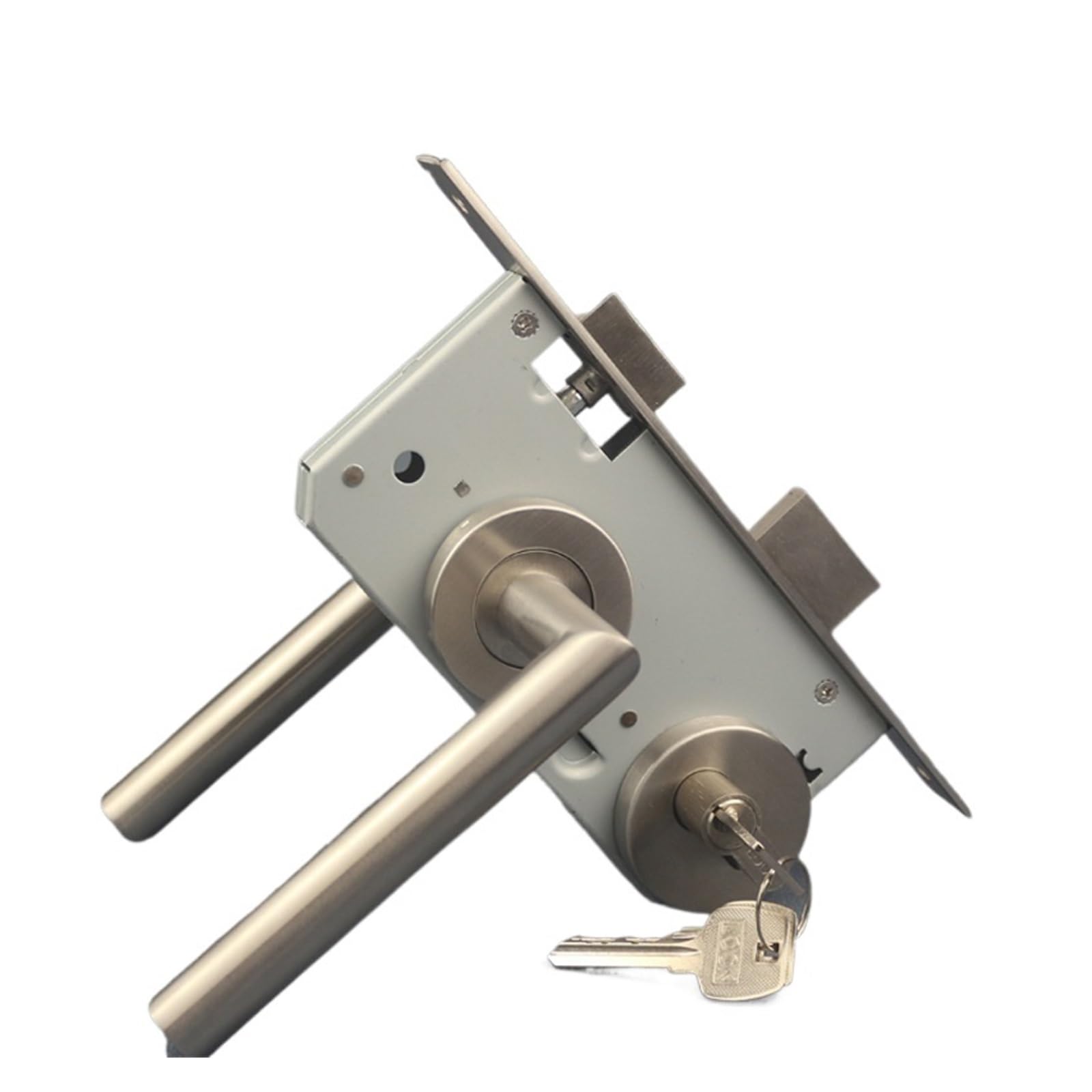 Serrure fendue de porte intérieure en inox pour remplacer une poignée usée