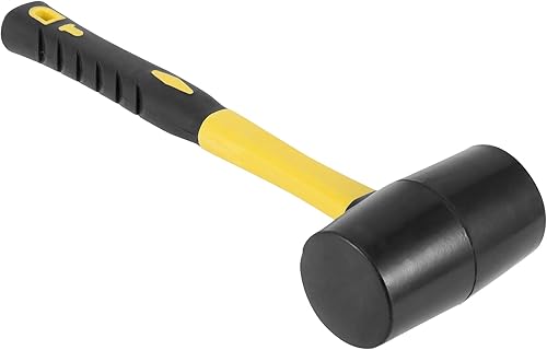 Miniatura 3 de 3 martillos de mazo de goma negra de 16 onzas, mazo de goma con mango antideslizante para camping, carpintería y suelos