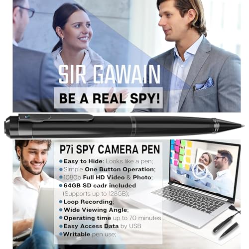 Image of DEATTI 1080P Body Camera Pen [Upgraded 2024] - Body Cam with HD Video or Picture Taking, SD Card Storage, and Manual Control for Privacy Compliance (DECM33)