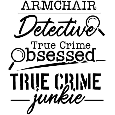 Pack of 3 True Crime Junkie Fun Car Bumper Sticker - Wall Decal - Mirror - Laptop - Van - Caravan - Motorhome - Campervan (Black) Cover