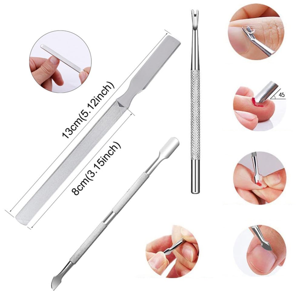 8 szt. Zestaw obcinaczy do paznokci Obcinacz do paznokci ze stali nierdzewnej Grube wrastające paznokcie u stóp Heavy Duty Precyzyjne nożyczki do paznokci Cut Nail Tool, 1 zestaw