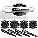 SANJSJHXJ Auto Türgriff Schutzaufkleber Set für Peugeot 107 207 407 408 206 306 307 308 406 806 3008, 8 Stück Kratzschutz Folie für Autotürgriffe, Türgriffmulden Schutz (Schwarz)