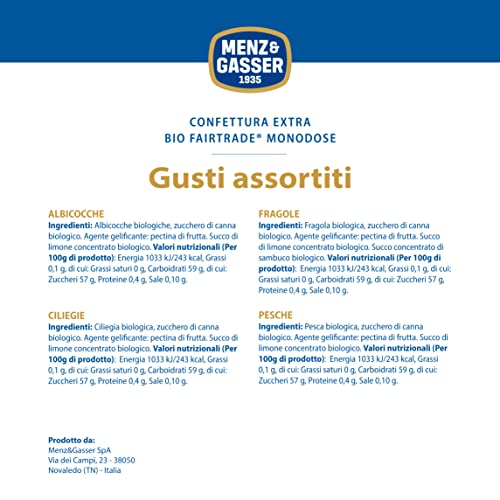 Menz & Gasser Bio Konfitüren Sortiment 100 x 20 g, 1er Pack (1 x 2 kg)