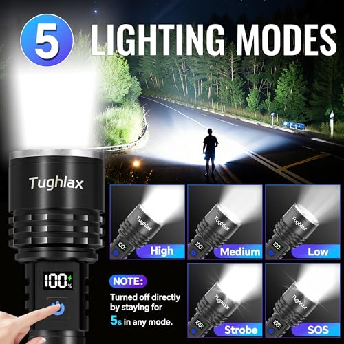 2-Pack Tughlax Rechargeable LED Flashlights w/ LCD Battery Display & Zoomable Beam $17.99 ($8.99 each) - image 3