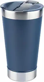 Copo Térmico com Tampa Inox 473ml - Parede Dupla de Aço para Bebidas Quentes ou Frias com Abridor Ideal para Café Chá Cerveja Viagem Escritório Portátil Não Vaza Design Leve Elegante Anti-vazamento