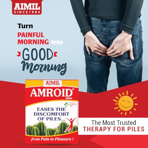 Image of AIMIL Amroid Tablets - 30 Tablets | Ayurvedic Supplement for Anorectal Comfort and Bowel Regulation | Natural Polyherbal Formula with Triphala, Amla, and Tulsi to Relieve Discomfort (Pack of 2)