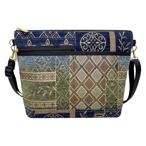 Danny K. Women's Tapestry Bag Shoulder Handbag, Large Zipper Purse Handmade in the USA